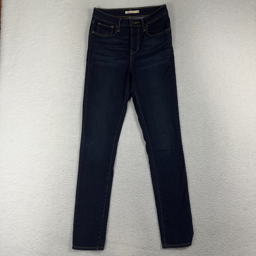 LEVI'S 721 High Rise Skinny Jeans Dark Blue Size 28 (26.5x29.5) Stretch EUC